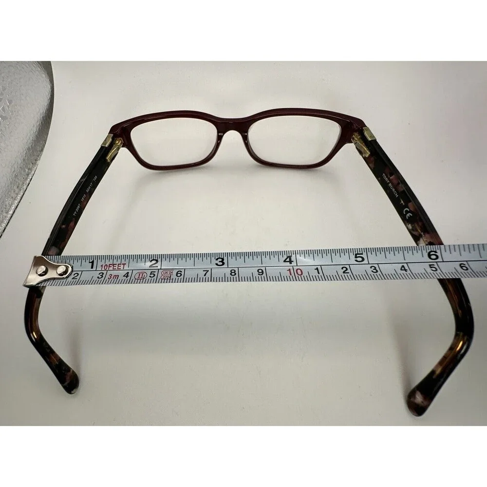 Tory Burch Bordeaux Tortoise Shell Eyeglasses Frame w/ Case Elegance Luxury